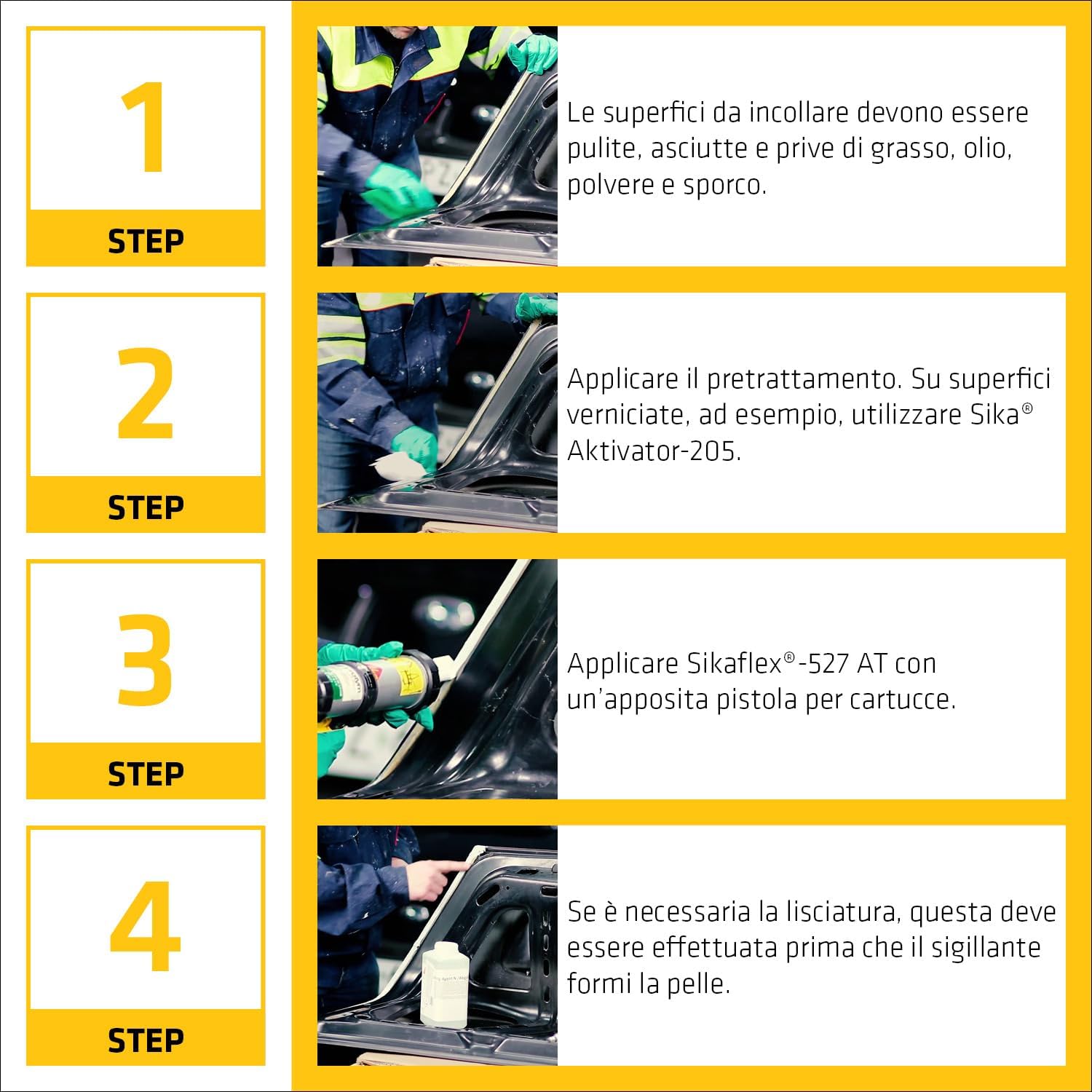 Detalle de Sikaflex 527 AT Grigio: sigillante carrozzeria multiuso da 300 ml
