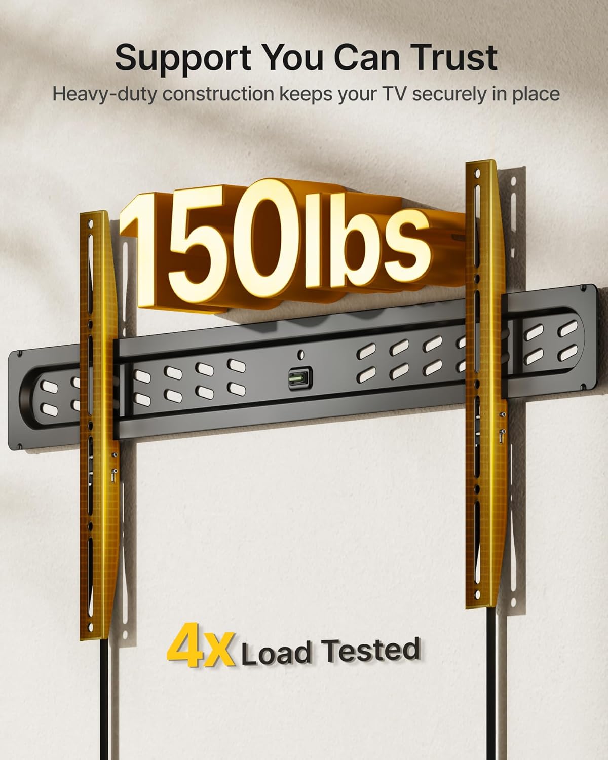 Detalle de monTEK Ultra Slim Fixed TV Wall Mount (0.95 in low-profile, for 43–95" TVs) up to 150 lbs