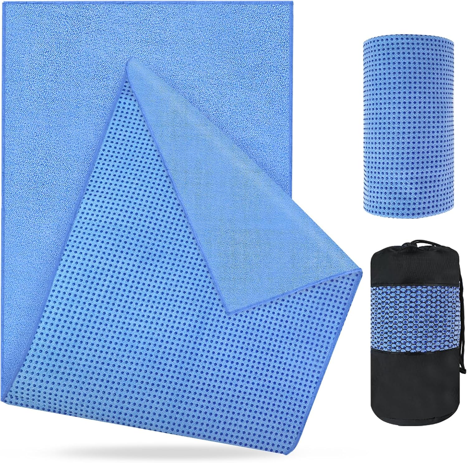 Detalle 2 de Flintronic Mikrofaser Yoga-Handtuch 183 × 63 cm – rutschfest, 2-in-1 mit Kühlhandtuch