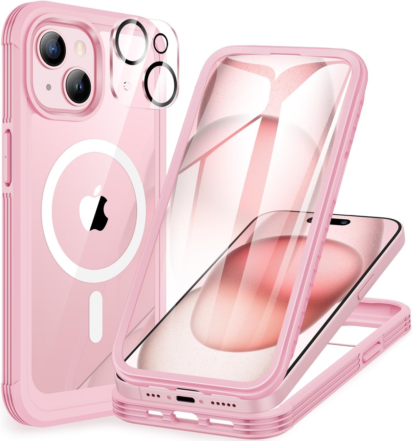 Detalle de CENHUFO iPhone 15 6.1″ 360° magnetic protective case