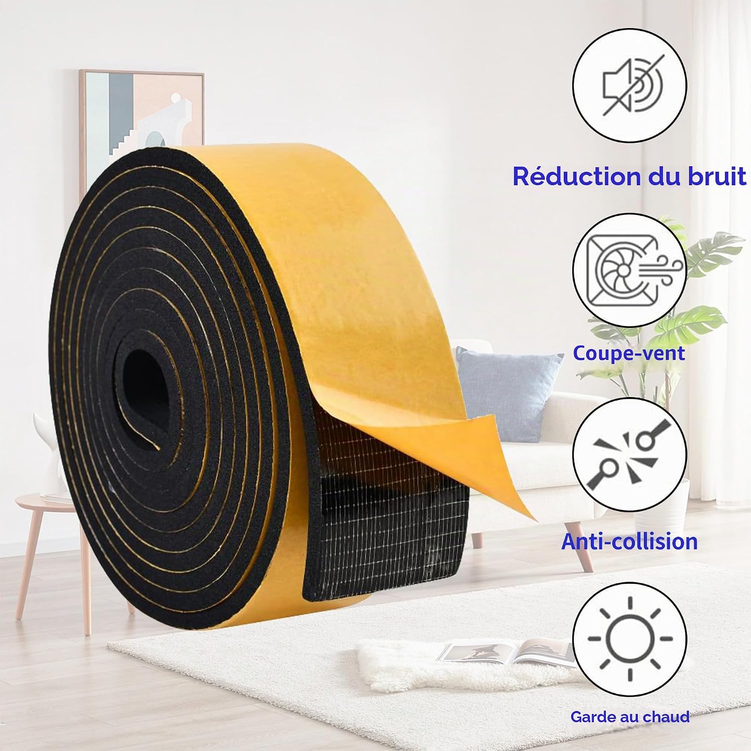Detalle 1 de Zayejod Foam Tape schuimrubberen afdichtingsband, 50 mm breed, 3 mm dik, 5 m