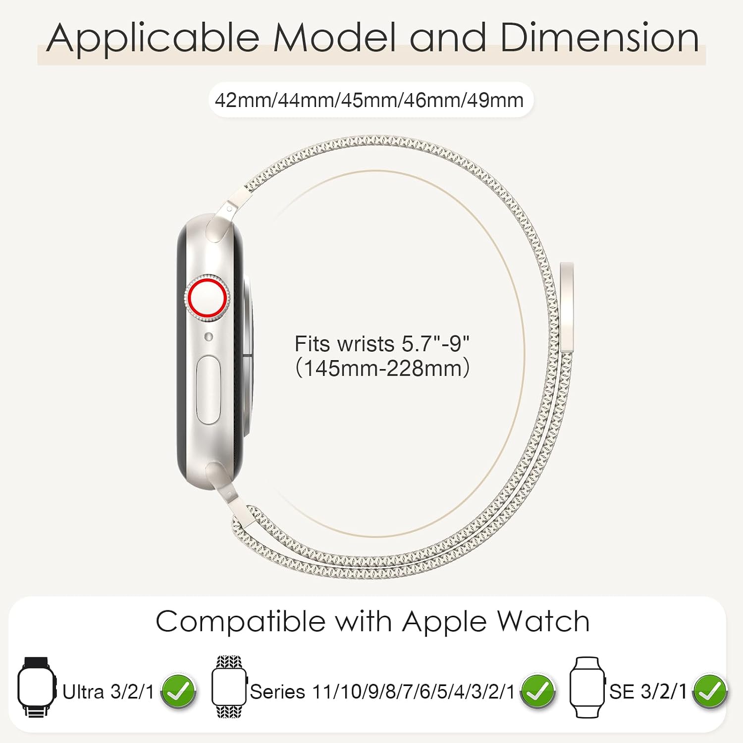 Thumbnail 1 de Original Milanese Loop for Apple Watch 38–49mm