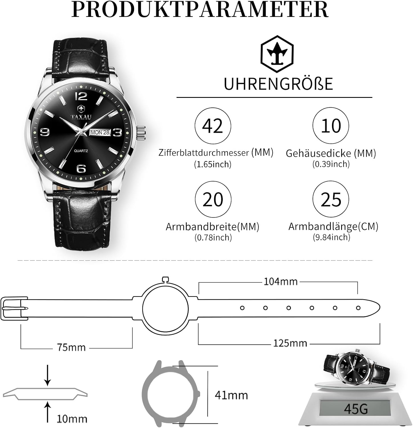 Thumbnail 2 de Taxau Herrenuhr 41 mm Wasserdicht