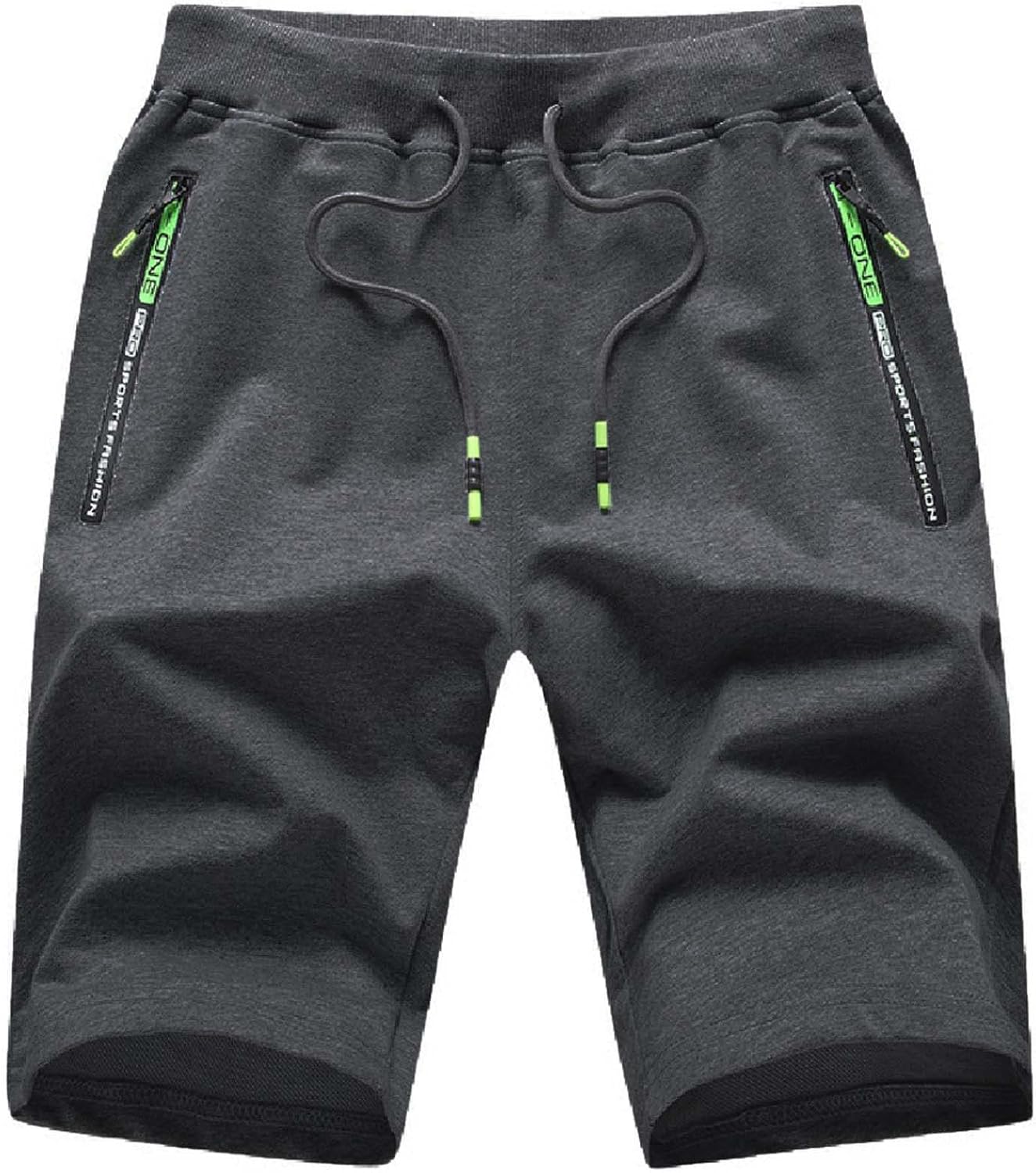 Detalle de JustSun Mens Shorts: Summer Casual Joggers with Elastic Waist and Zip Pockets