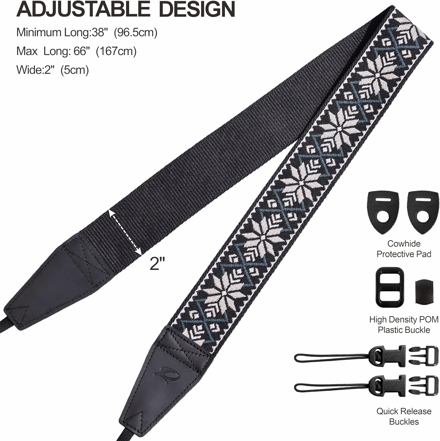 Detalle 2 de Padwa Lifestyle Camera Strap with 2" full grain leather ends and quick release
