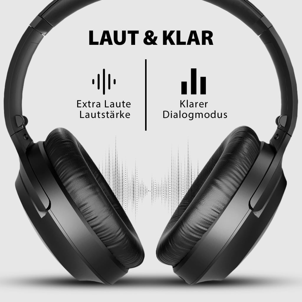 Detalle de Avantree Opera Plus – kabellose TV-Kopfhörer mit Lautstärkeverstärkung und optischem Soundbar-Durchgang