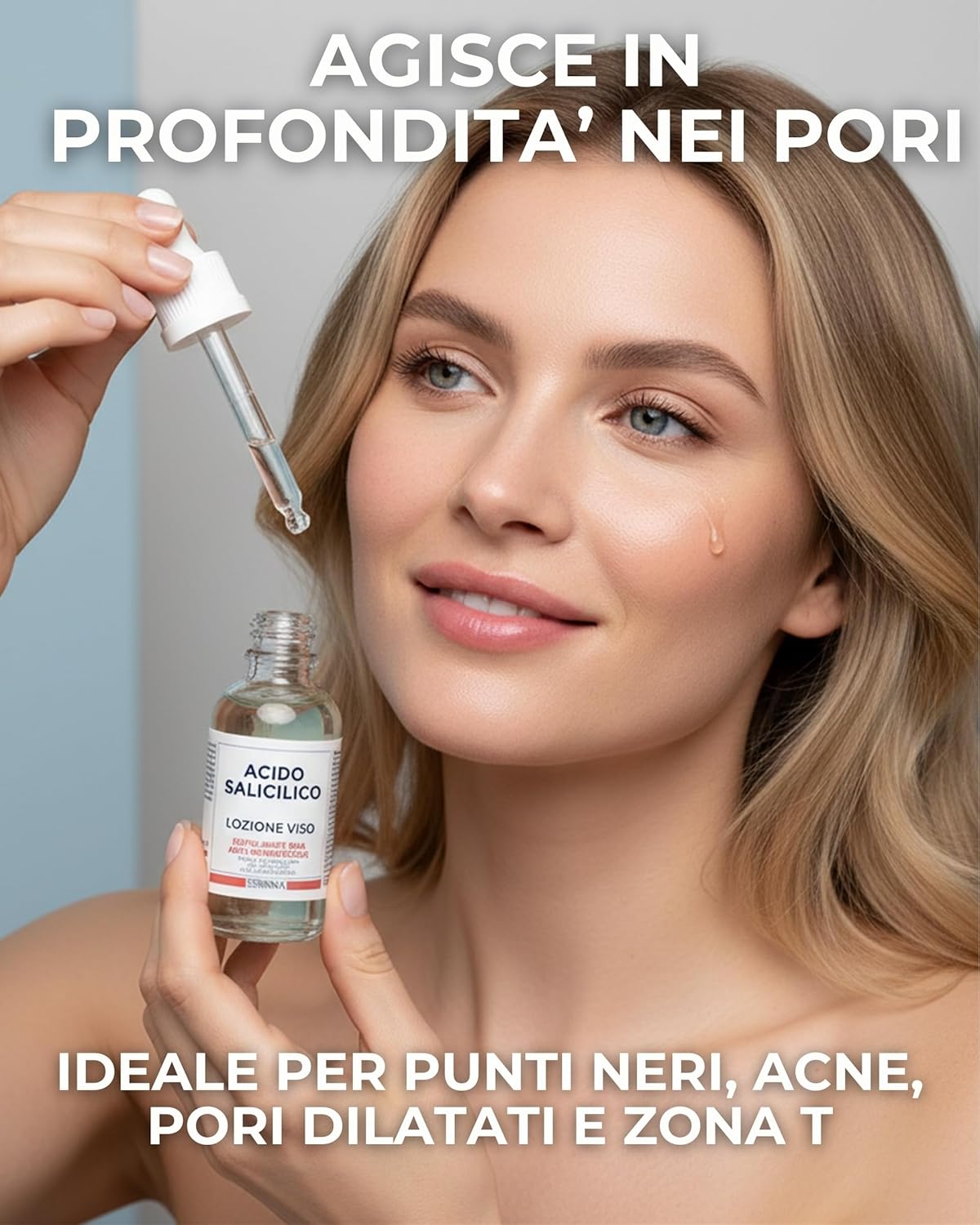 Detalle de SERININA Acido Salicilico Viso – Siero Esfoliante BHA 2% per Acne e Pori Dilatati