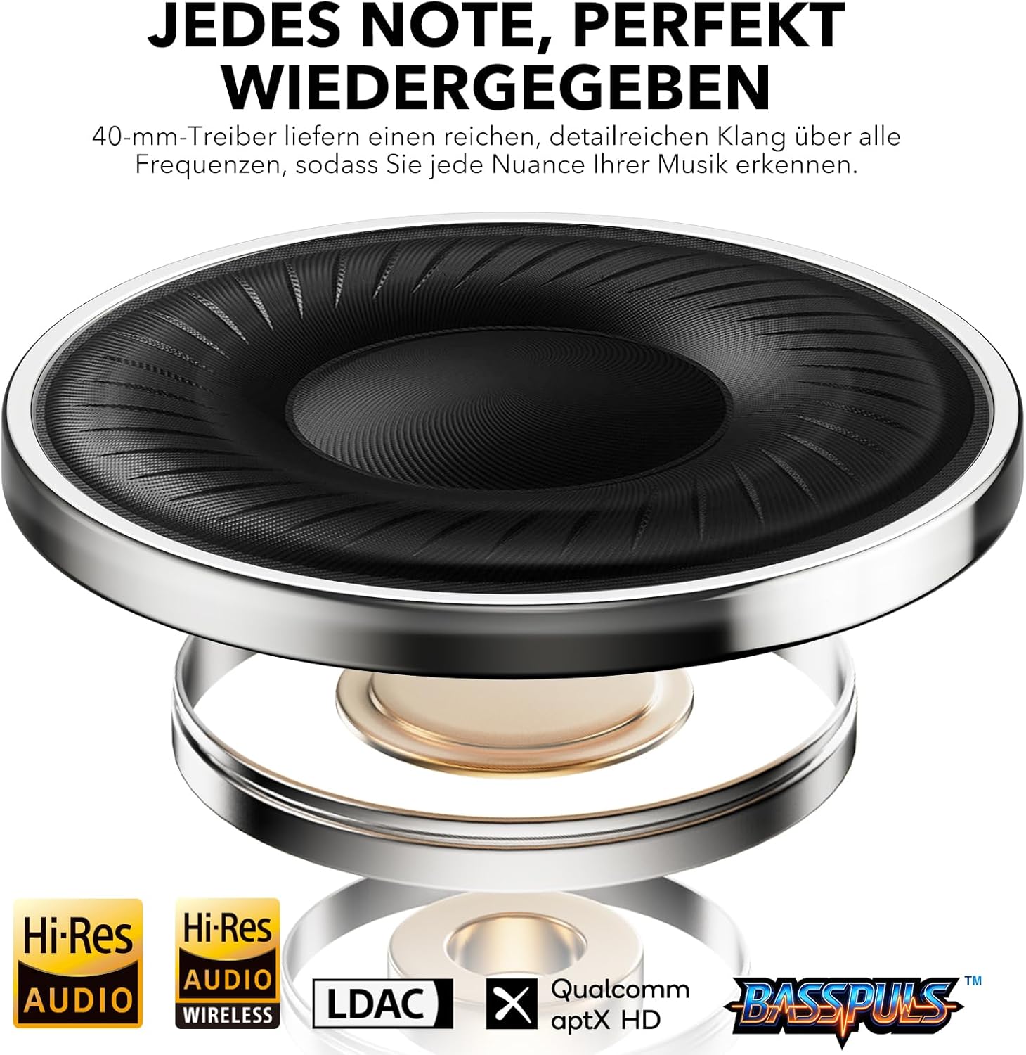 Thumbnail 4 de 1Mii E700 Bluetooth Over-Ear Kopfhörer mit ANC, LDAC/aptX Low Latency und App-EQ (schwarz)