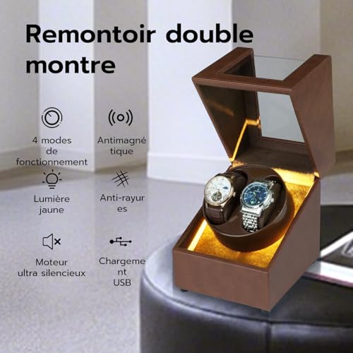 Detalle 2 de Mcbazel Remontoir automatique pour deux montres, LED et rotation bidirectionnelle