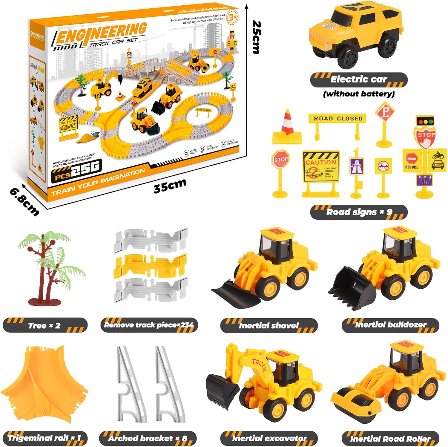 Detalle 2 de Adeokay Giocattoli: pista da corsa STEM per bambini 3–8 anni (set completo con veicoli e accessori)
