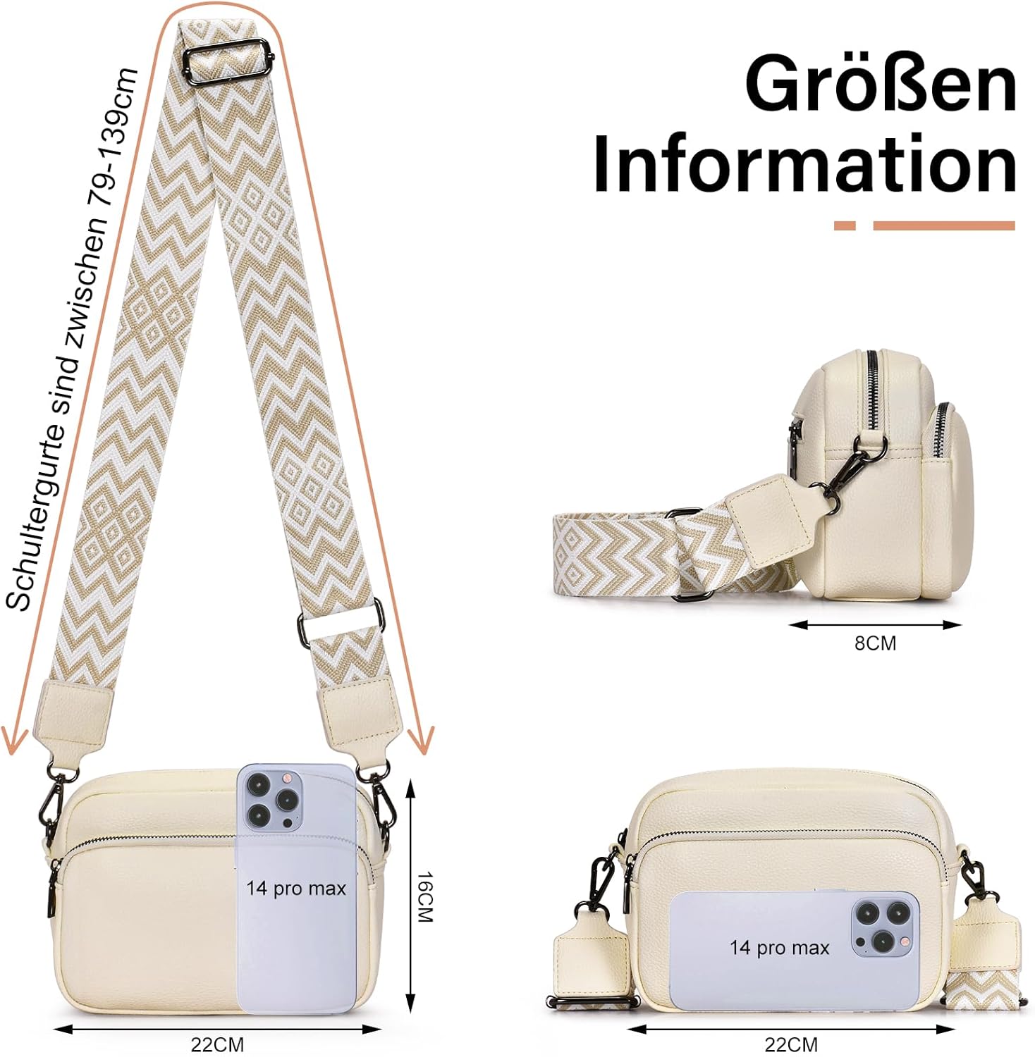 Thumbnail 1 de GASSDA Umhängetasche Kleine Handtasche 22 cm