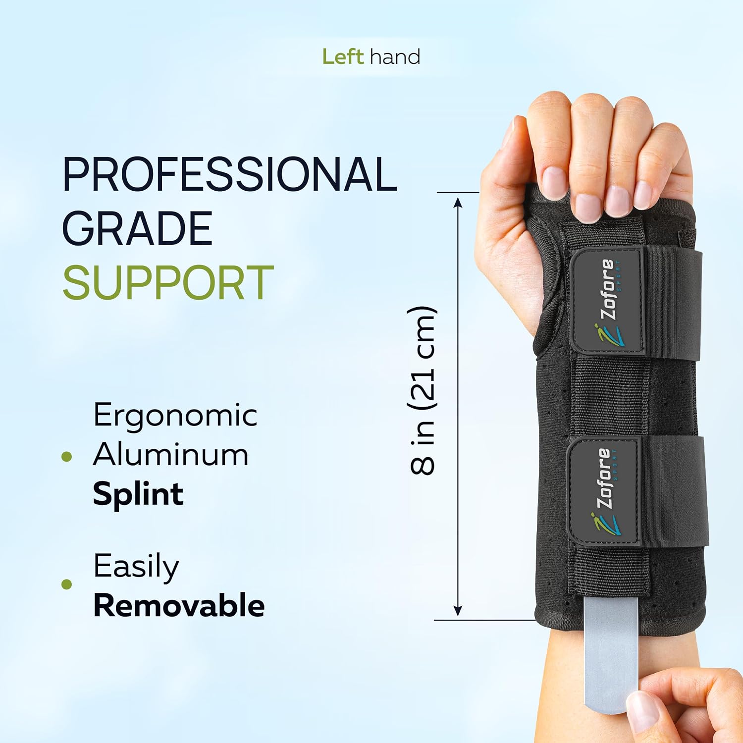 Detalle de ZOFORE SPORT zsWrist2s-Left-LXL Left Wrist Brace with Adjustable Straps