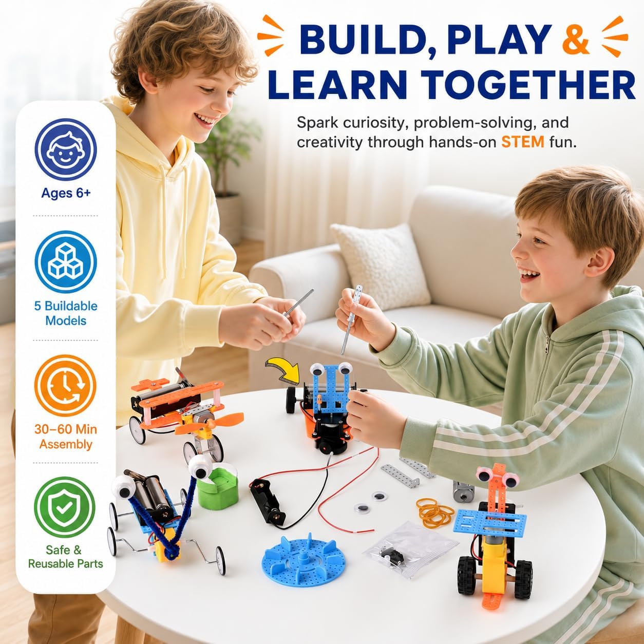 Detalle 2 de gesboole STEM5-01 子ども向け5-in-1ロボット組み立てキット
