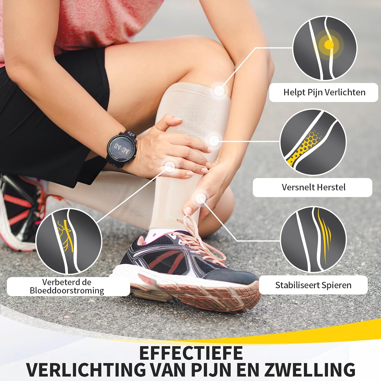 Detalle de CAMBIVO CFS10 compressiekousen zonder voet voor kuitondersteuning