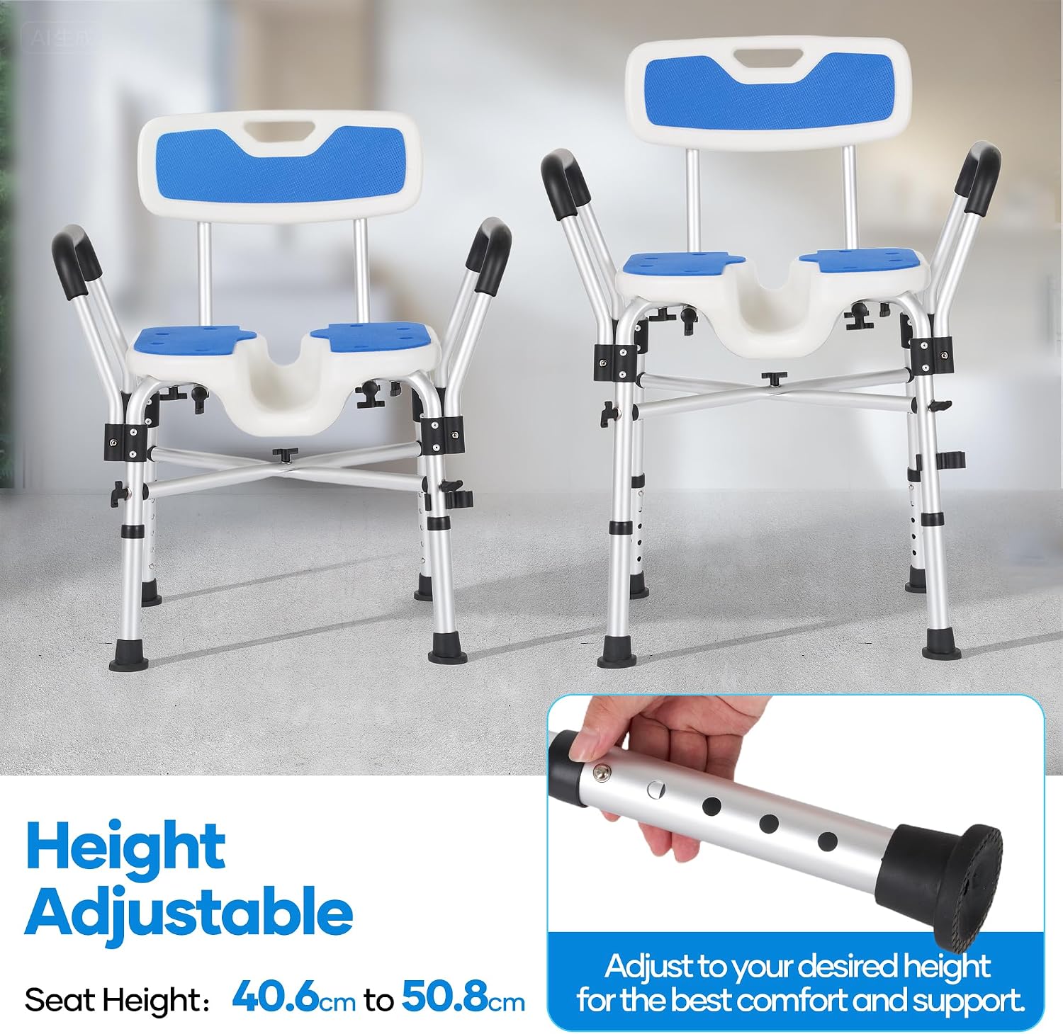 Detalle de Careboda shower chair, 600 lb capacity