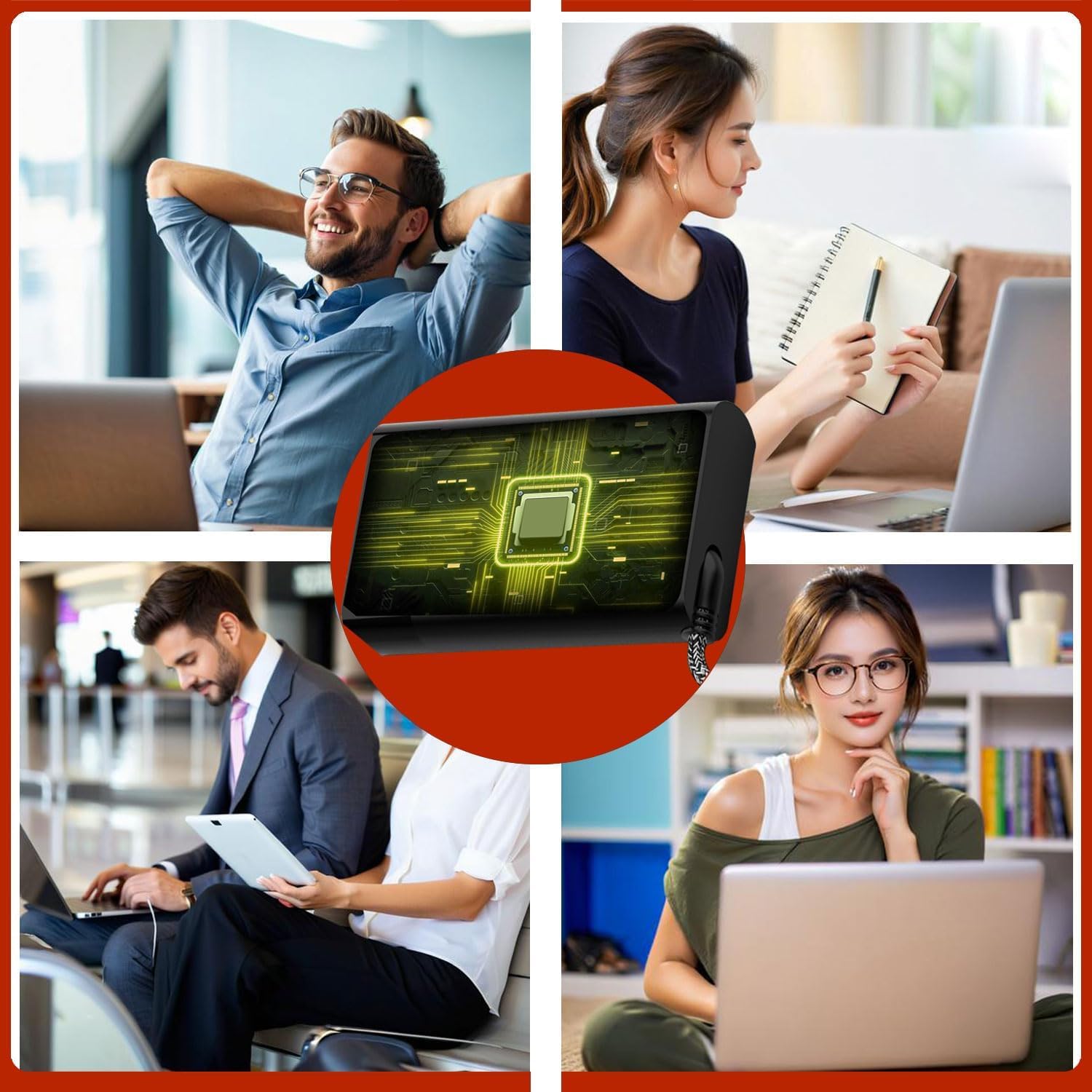 Thumbnail 5 de New Slim 65W USB-C Charger Replacement for HP laptops (Black)