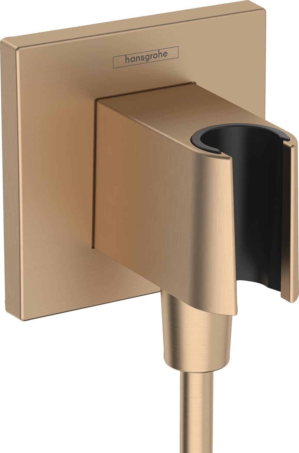 Detalle de Hansgrohe Coude de raccordement avec support Fixfit E – Douchette murale noir mat (26889670)