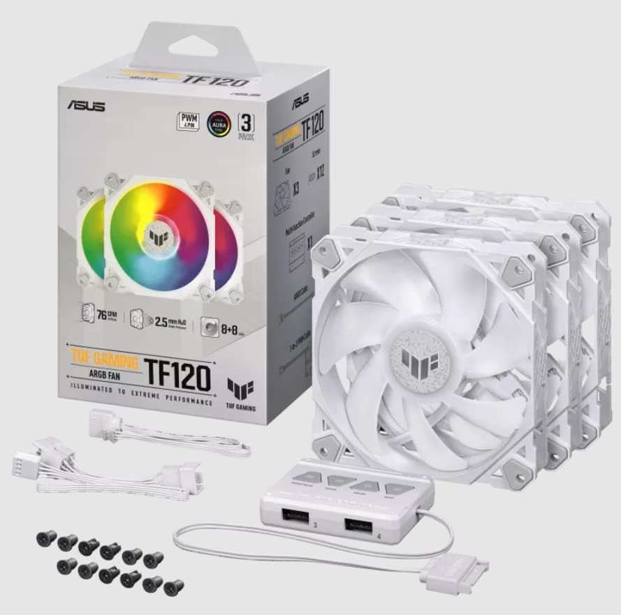Thumbnail 3 de TUF TF120 Ventilador ARGB Blanco 3 en 1 con Controlador 🌬