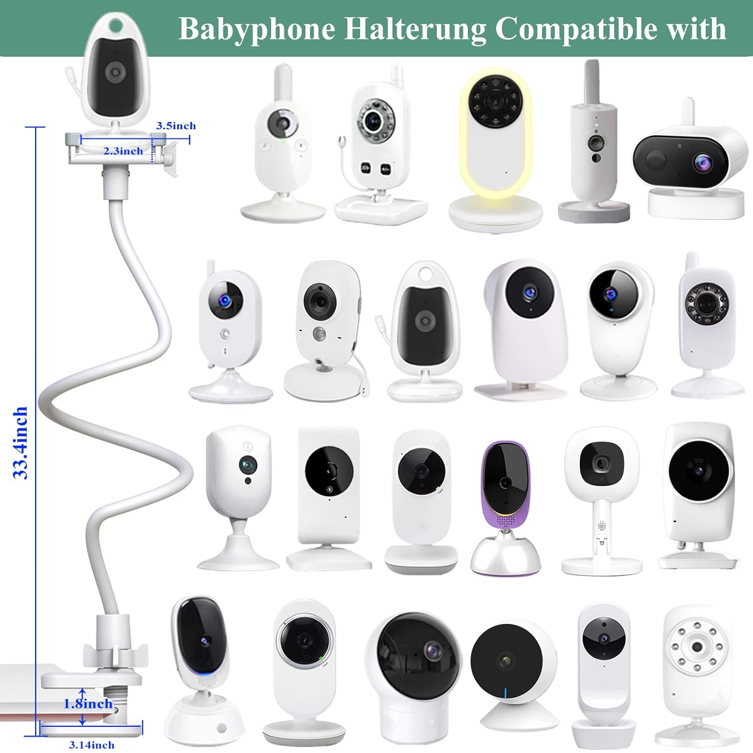 Detalle de Derebir Babyphone Halterung 1/4-Gewinde