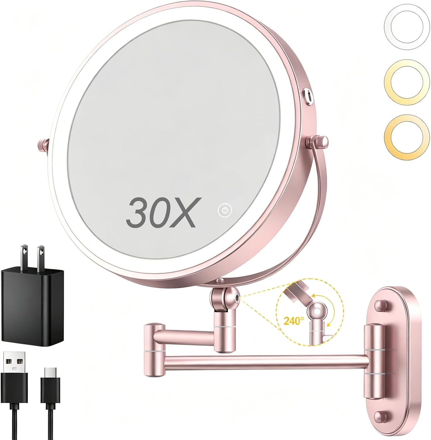 Thumbnail 6 de ZLOKLA 9 Inch lighted makeup mirror 360