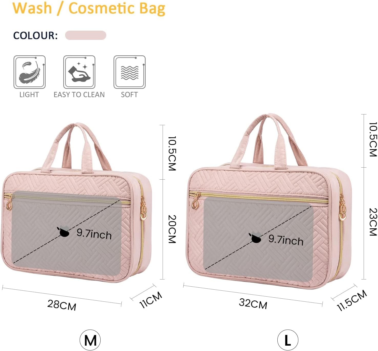 Detalle 2 de LOVEVOOK Toiletry Bag Hanging Travel Wash Bag 28x20x11cm