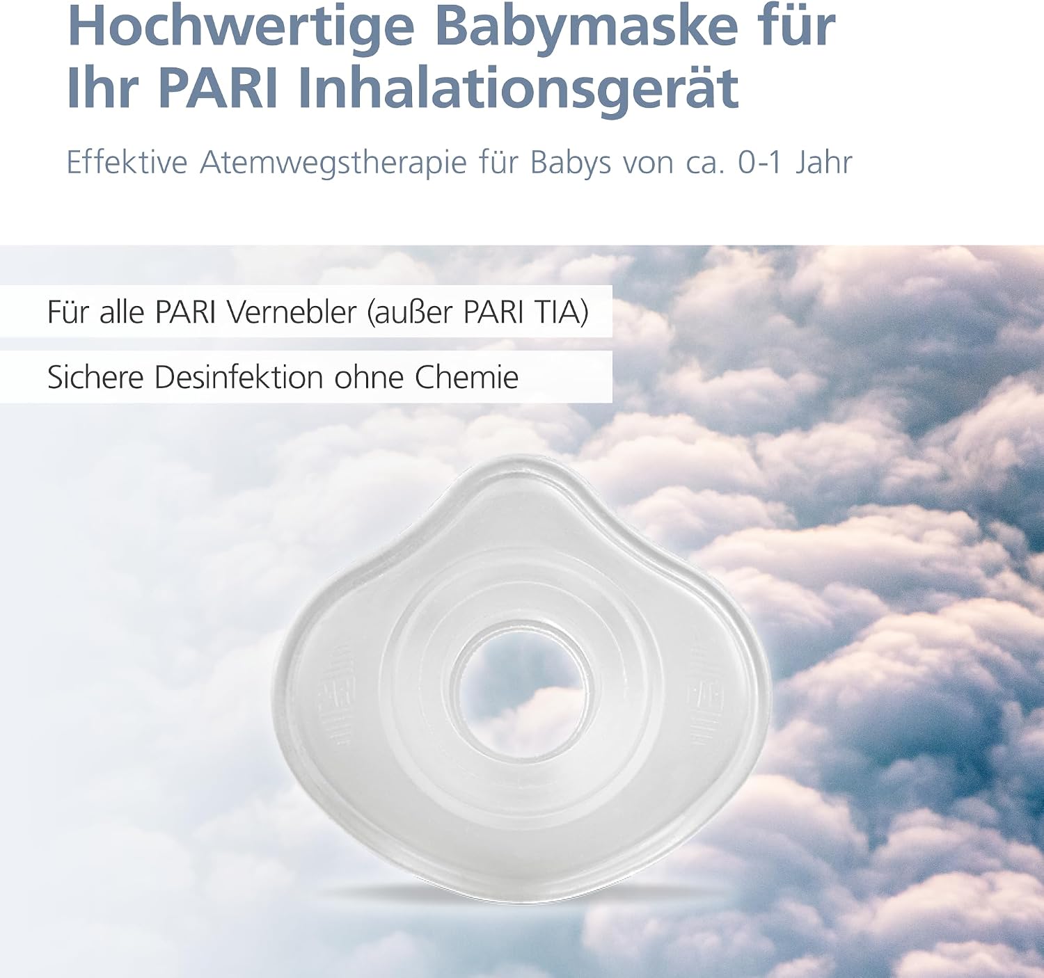 Thumbnail 1 de PARI BABY Maske Größe 2 mit BABY Winkel – Weiche Silikonmaske für Kleinkinder 1–3 Jahre