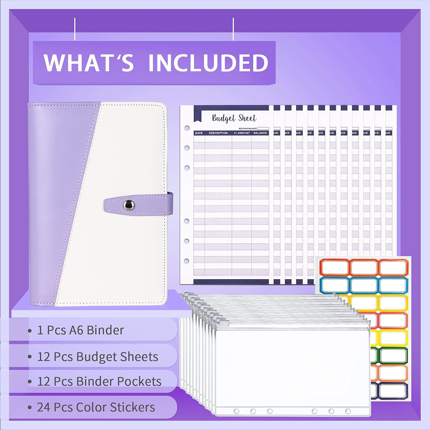 Detalle 2 de Budget Planner Budget Binder A6 von TAOPE – Kompaktes Geldorganizer-Set mit Weiche PVC Tasche