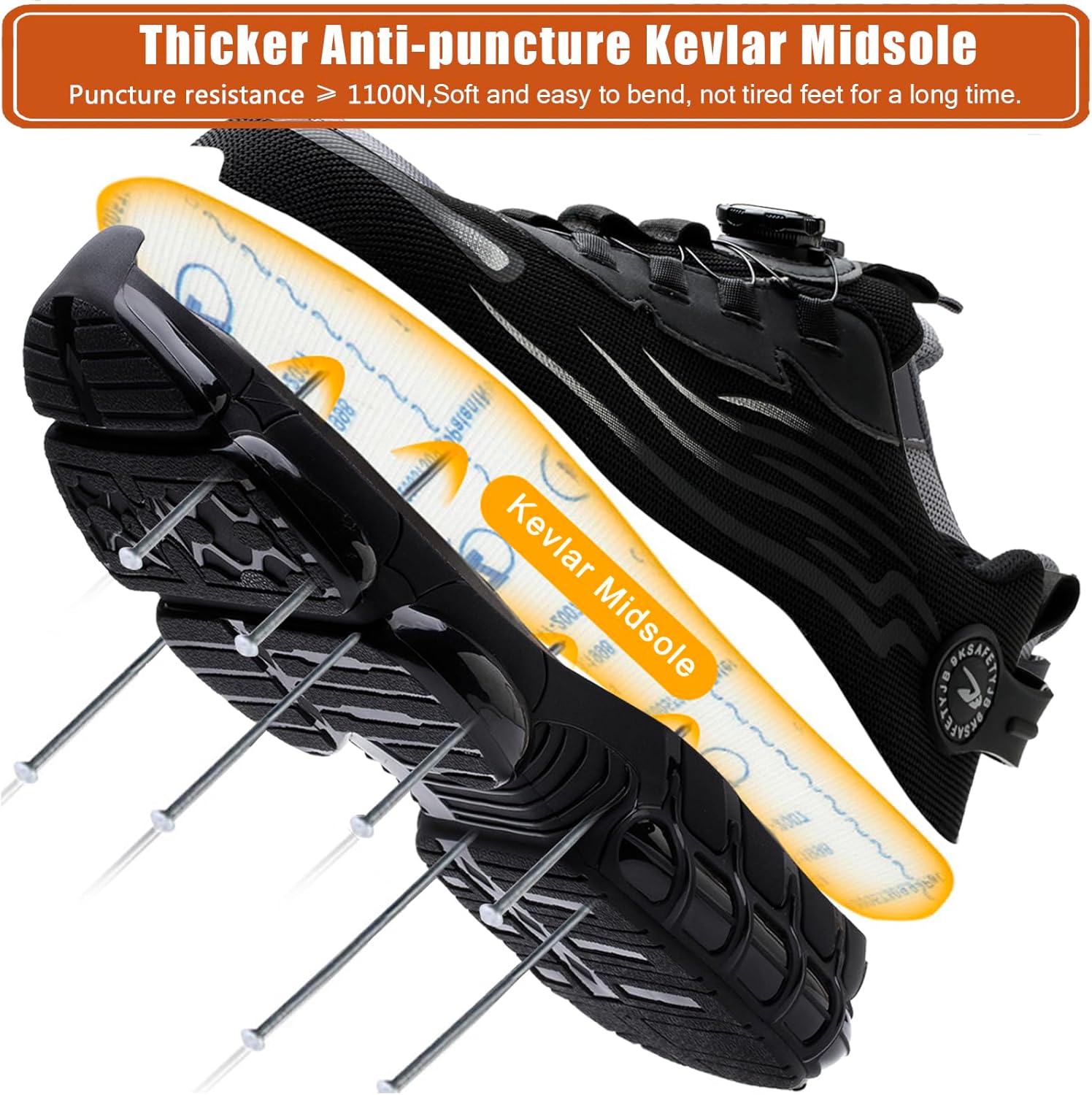 Thumbnail 3 de OBIDER Safety Trainers & Safety Shoes with air-cushion PU sole and steel toe