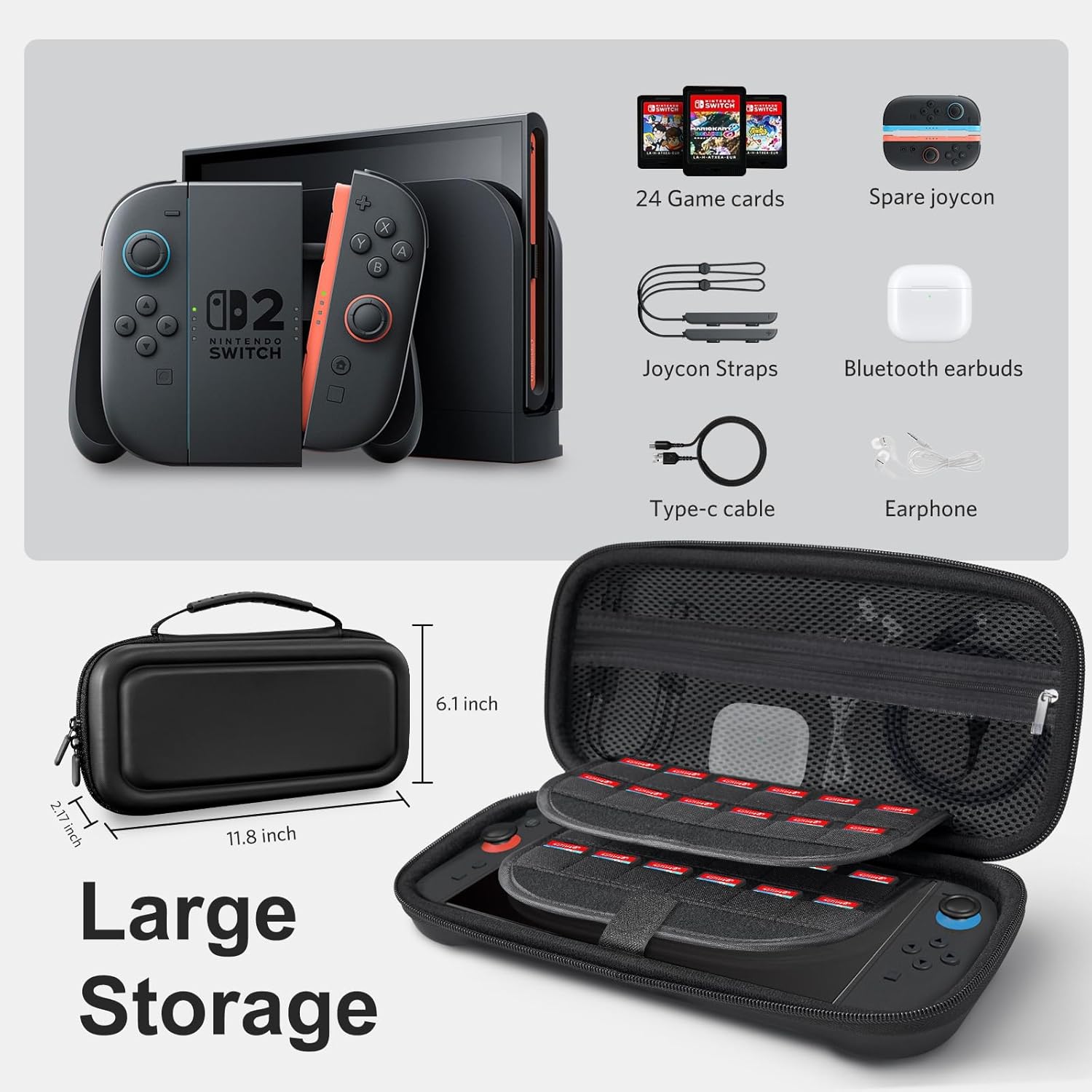 Thumbnail 1 de CoBak Carrying Case for Nintendo Switch 2, 24 slots