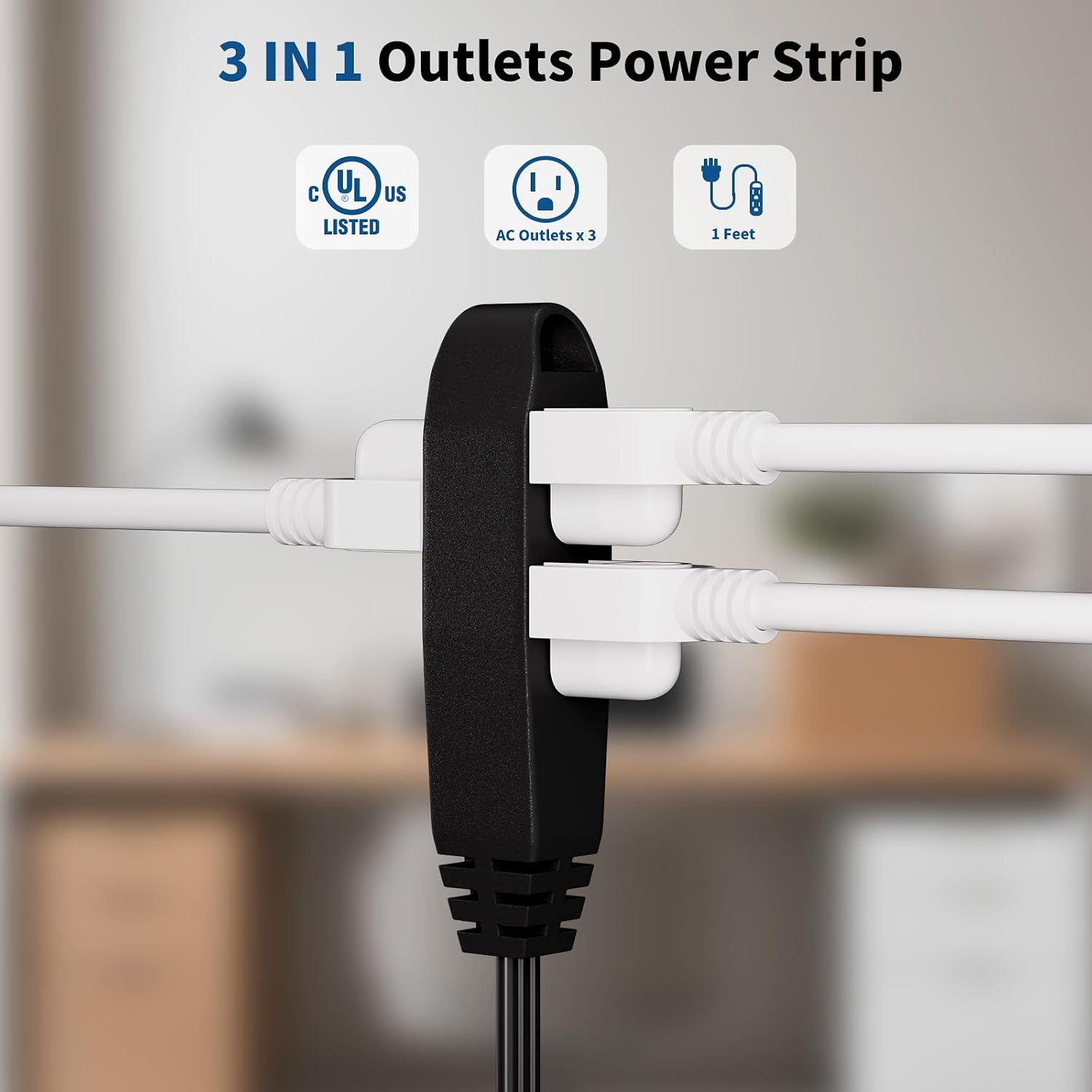 Thumbnail 2 de K KASONIC FL-110B 12-Foot Grounded 3-Outlet Extension Cord, 2-Pack