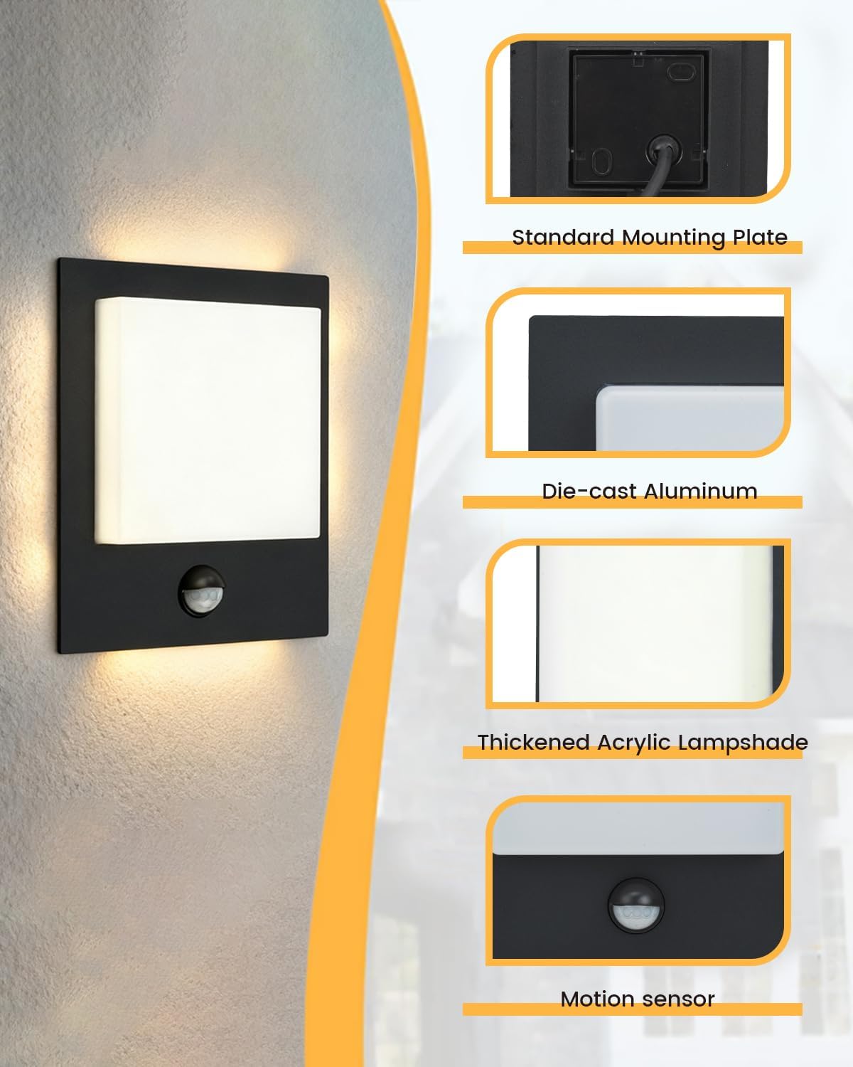 Thumbnail 4 de MULANDI Outdoor Wall Light with Sensor