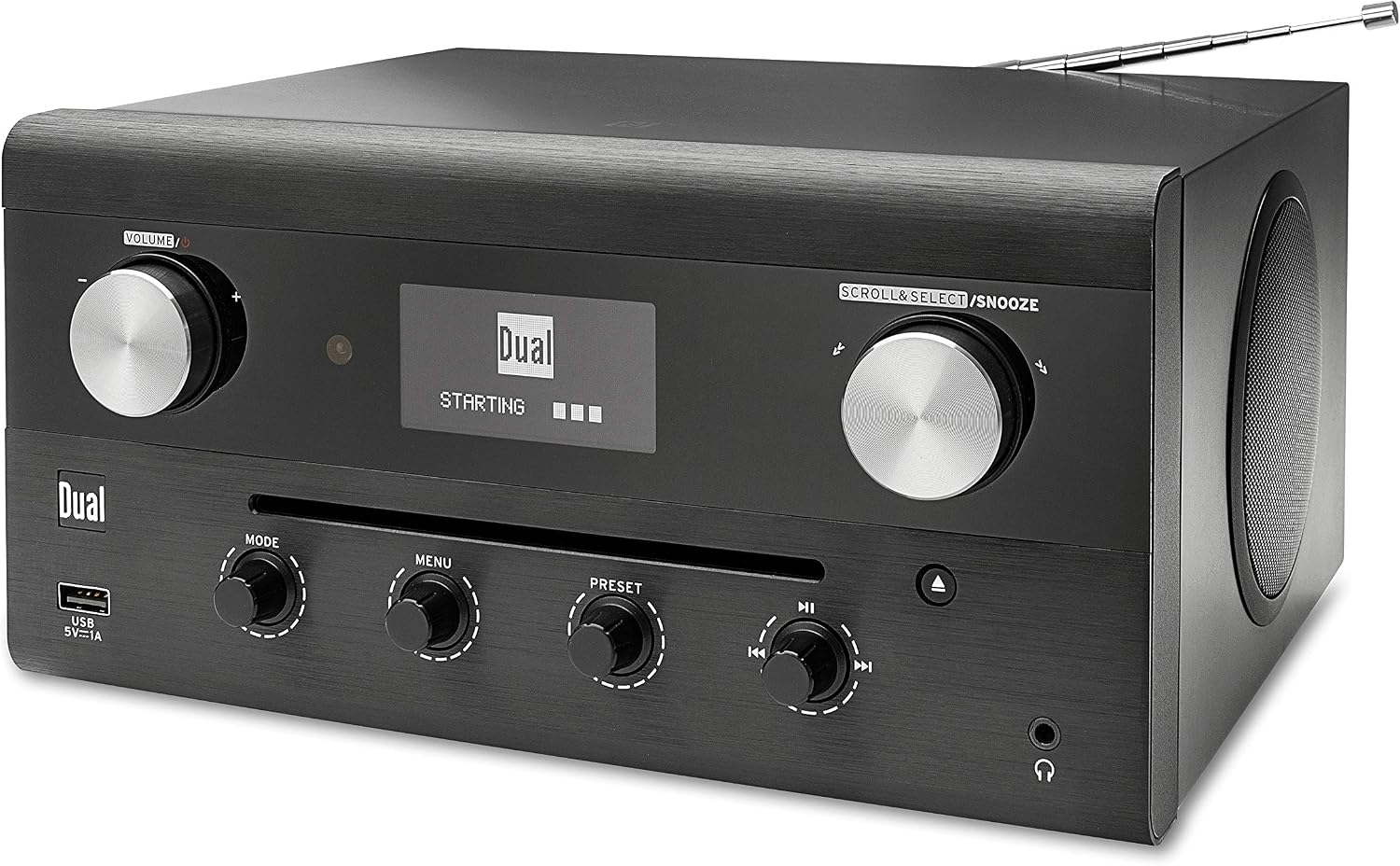 Detalle 1 de Dual CR 900 Phantom – białe radio hybrydowe CD, DAB+, Bluetooth, 20 W RMS