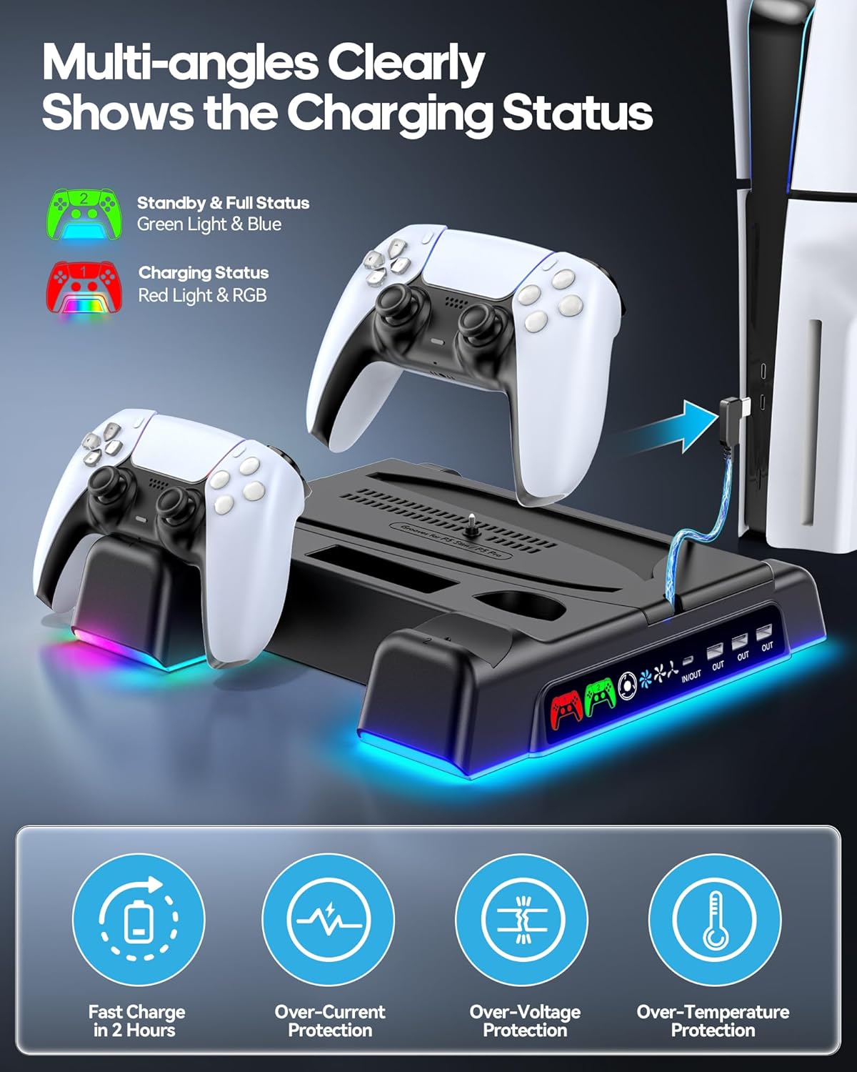 Thumbnail 2 de PS5 Slim Pro Stand and Cooling Station 1.63-inch fan