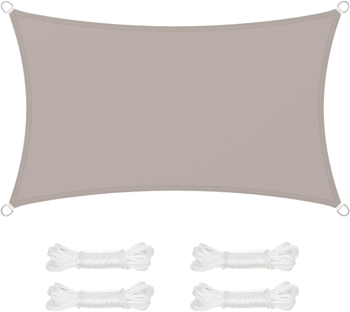 Detalle de SONGMICS Sonnensegel 3 x 5 m taupe (GSH35TP) – wasserfest, UV-Schutz 93%