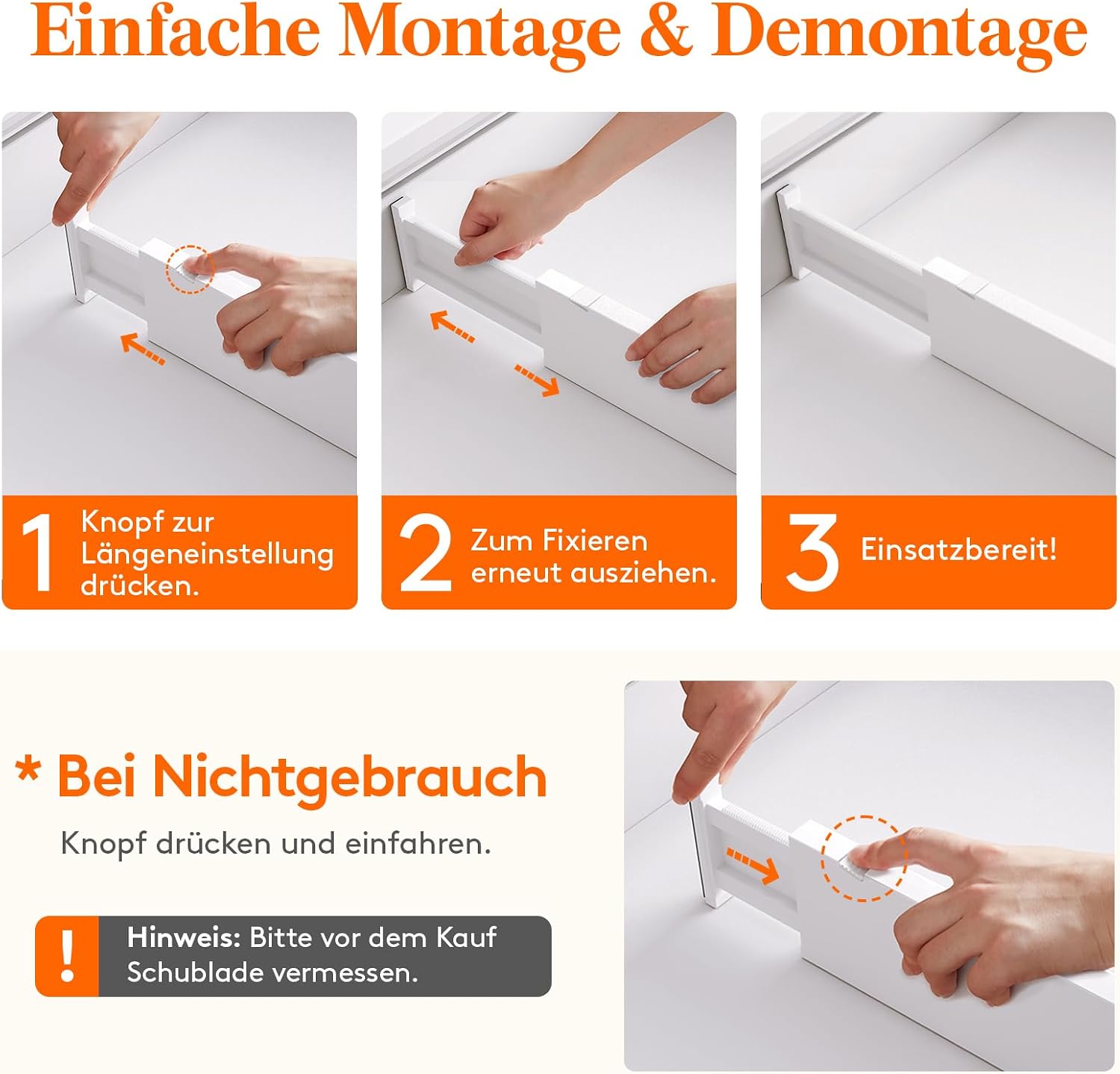 Detalle 2 de Lifewit Schubladentrenner Set 8 für 34–50 cm