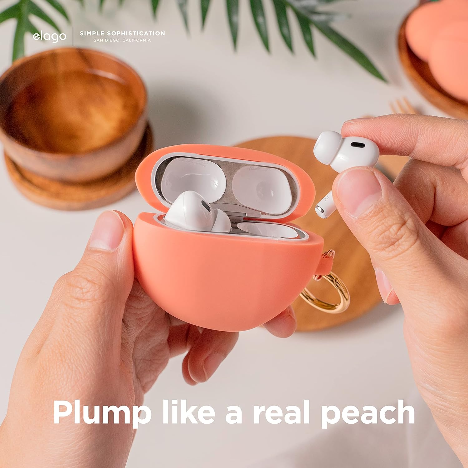 Thumbnail 4 de Coque elago « Pêche » en silicone pour AirPods Pro 2 avec porte-clés