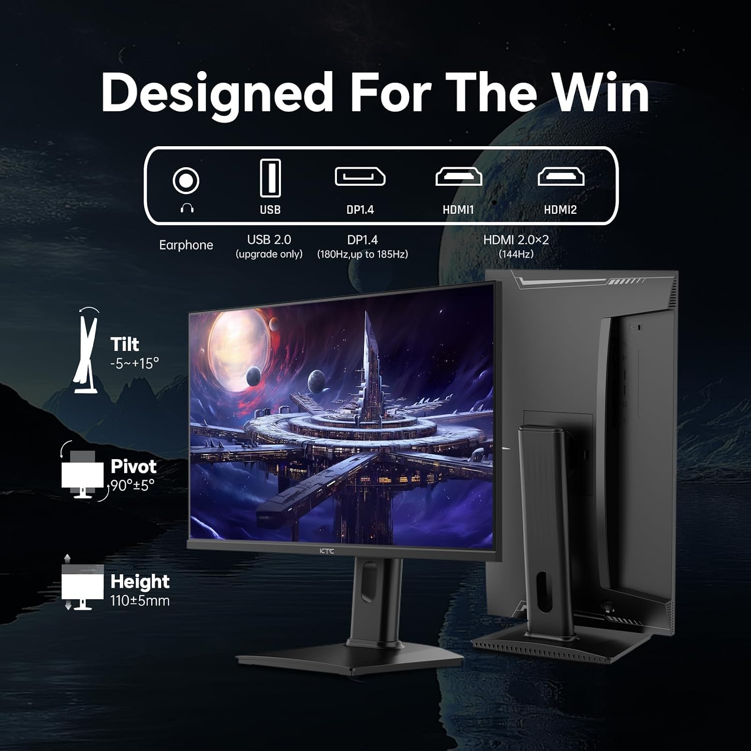 Detalle de KTC 24 inch QHD 180Hz gaming monitor
