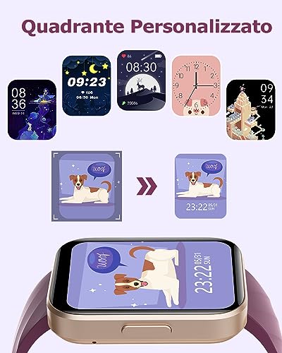 Detalle de RUIMEN Orologio Smartwatch Donna: Chiamate Bluetooth, Contapassi e SpO2 con Display AMOLED 1.83