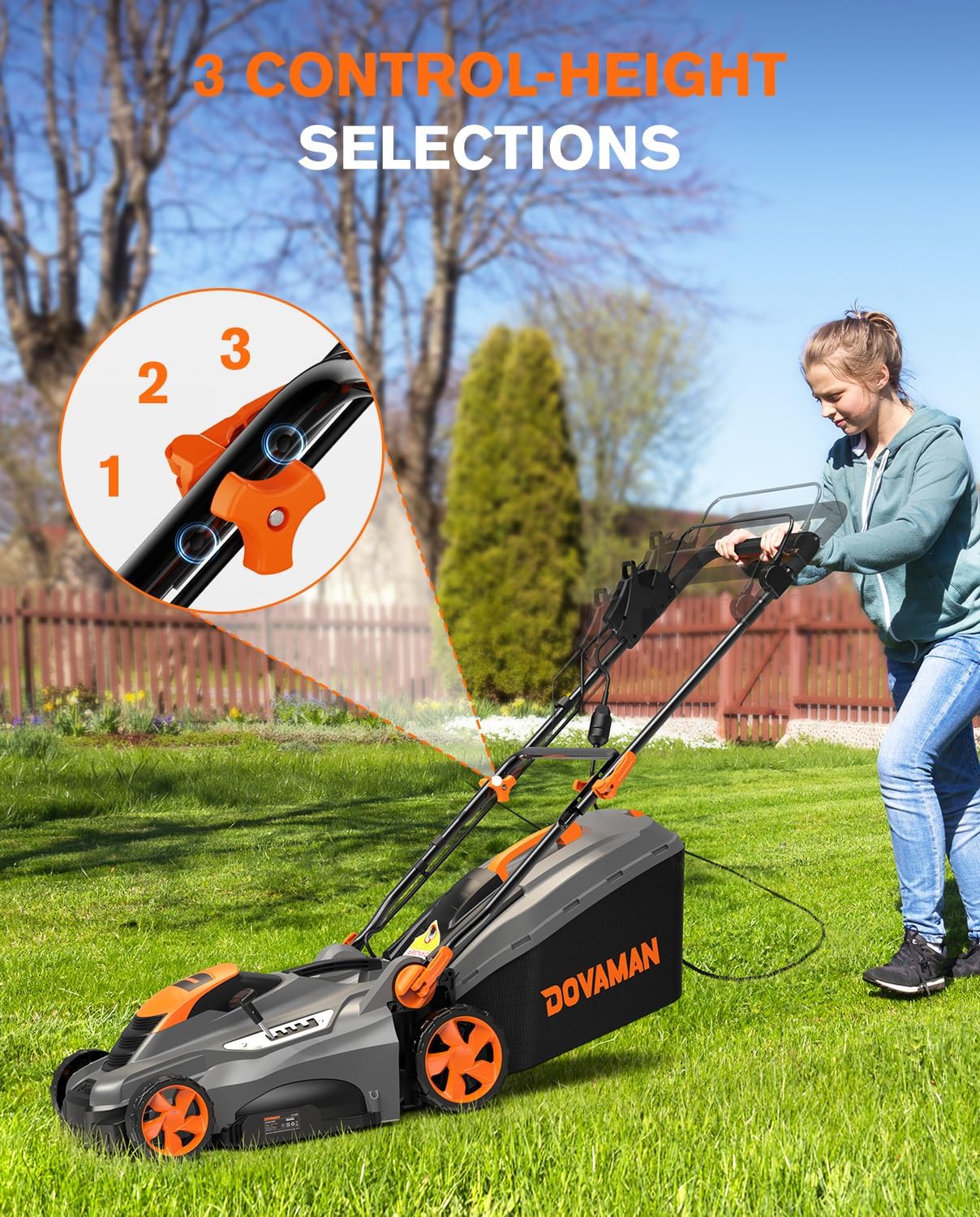 Thumbnail 6 de DOVAMAN Corded Lawn Mower, 16-Inch