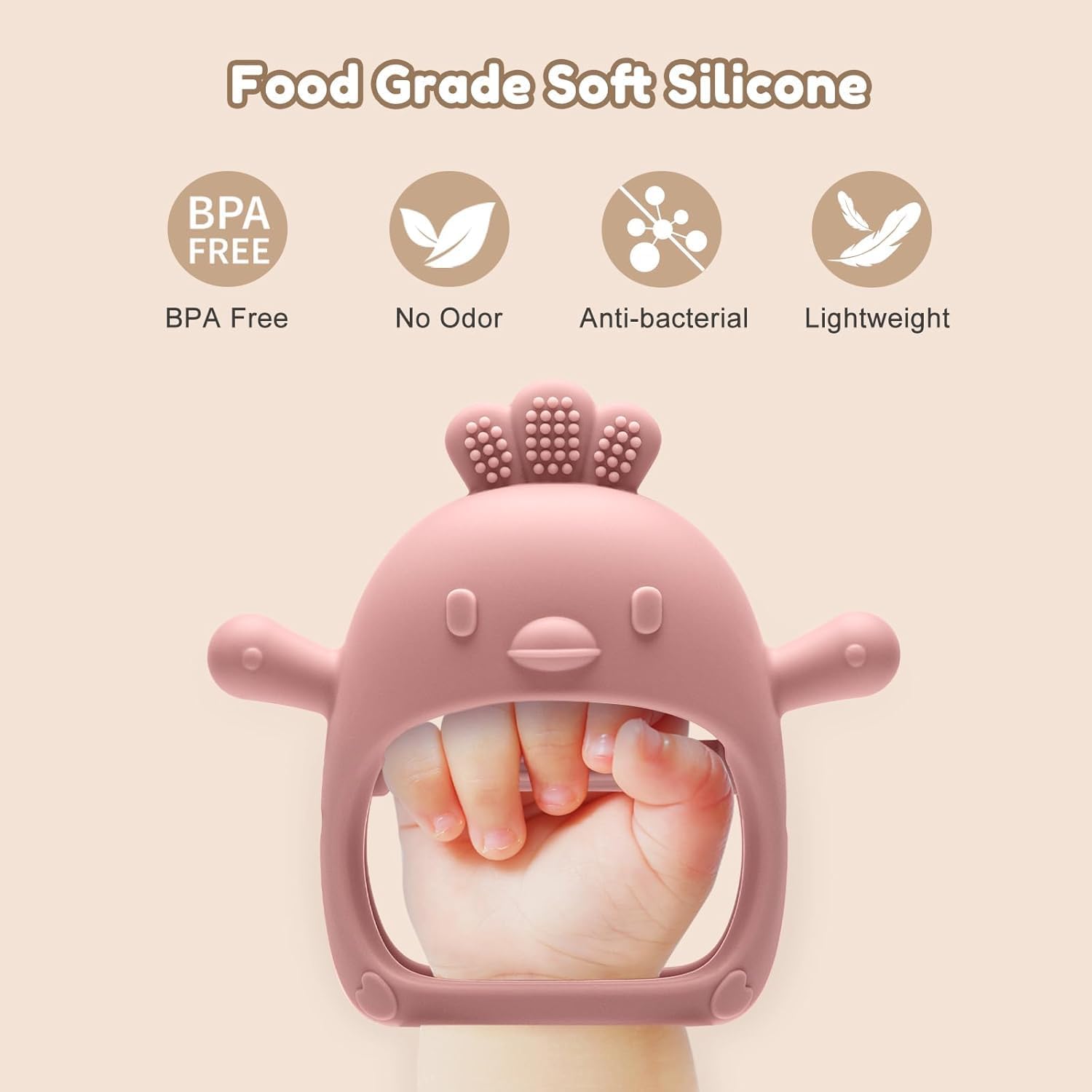 Detalle de TKLake Baby Teething Mittens: Soft Silicone Teething Gloves for 0-6 Months