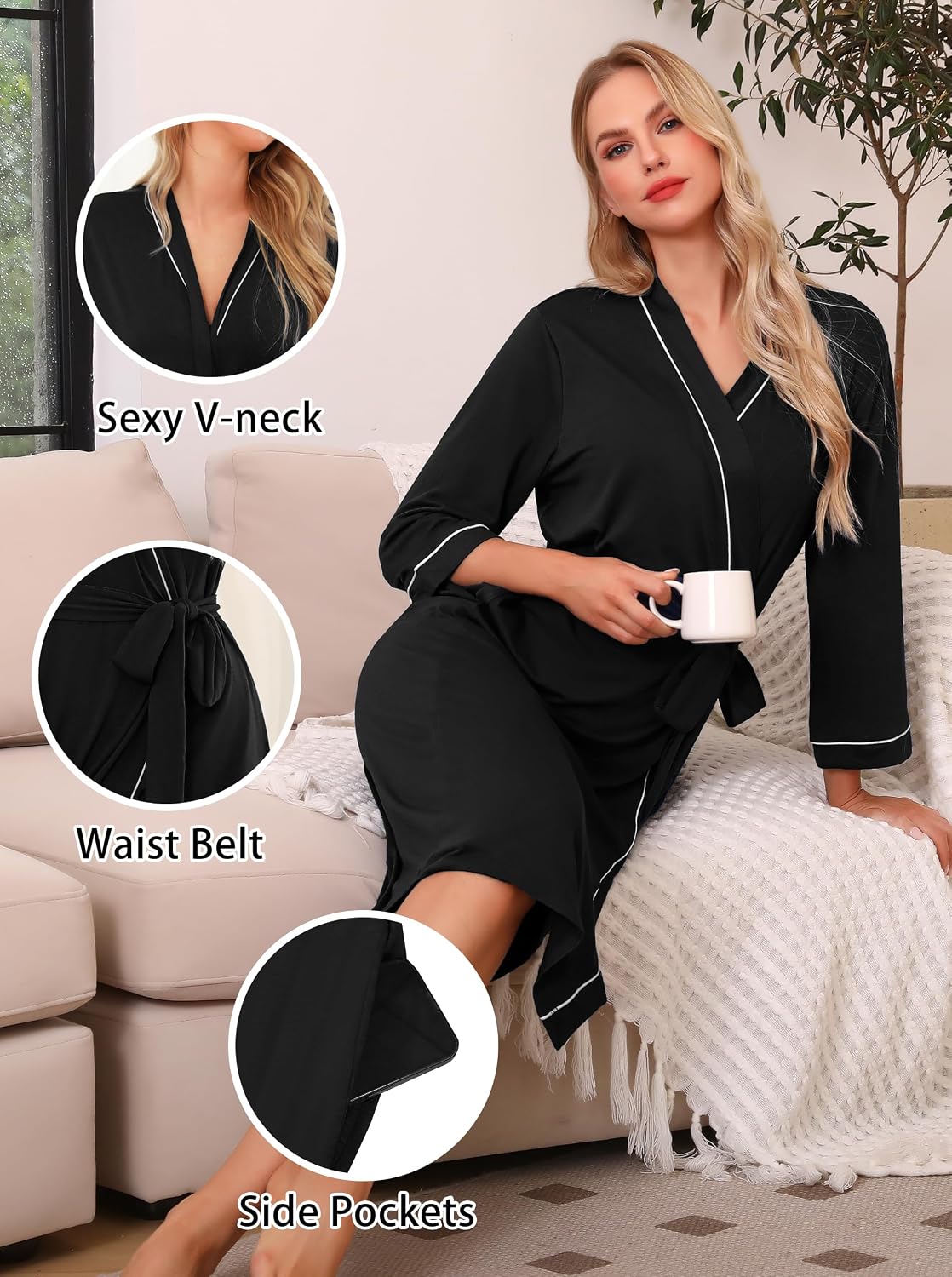 Thumbnail 3 de Wikoan Accappatoi Vestaglia donna S-XXL 👘