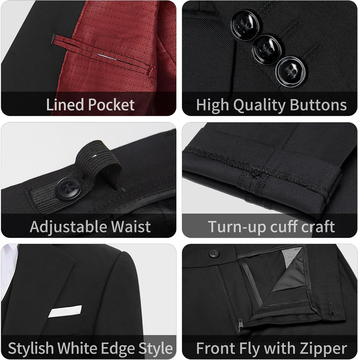 Detalle 2 de BOLADA Boys' Formal Suit Set with Suspenders