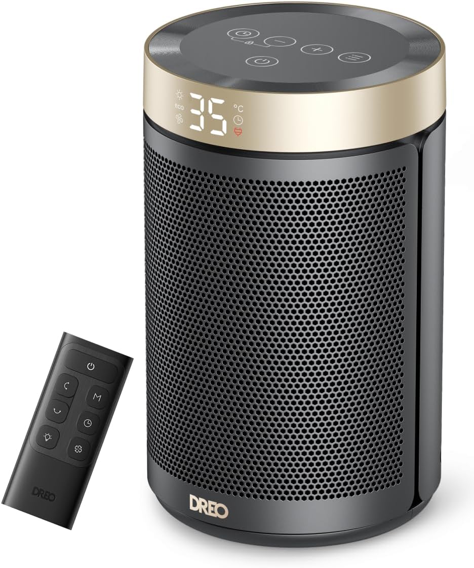 Thumbnail 1 de Dreo Chauffage électrique céramique PTC Atom 316 1500 W, 34 dB silencieux avec thermostat et minuterie 12 h