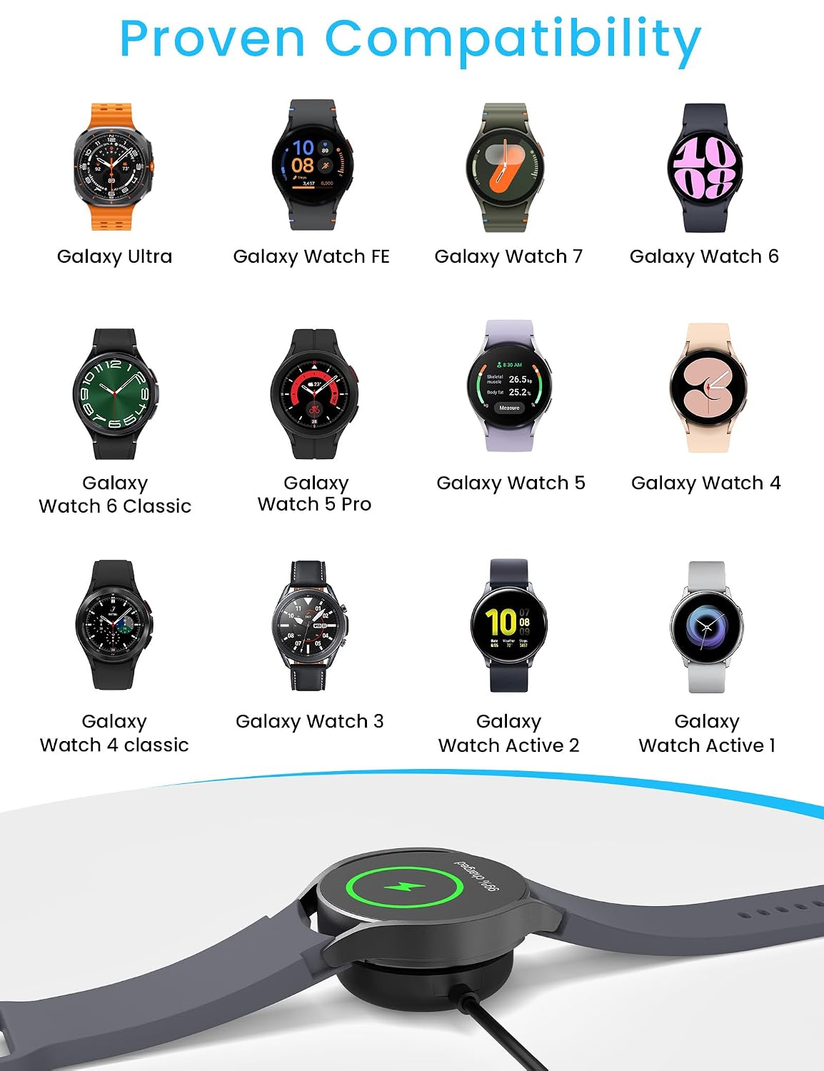 Thumbnail 1 de Sinoacc Galaxy Watch charger, 100cm cable