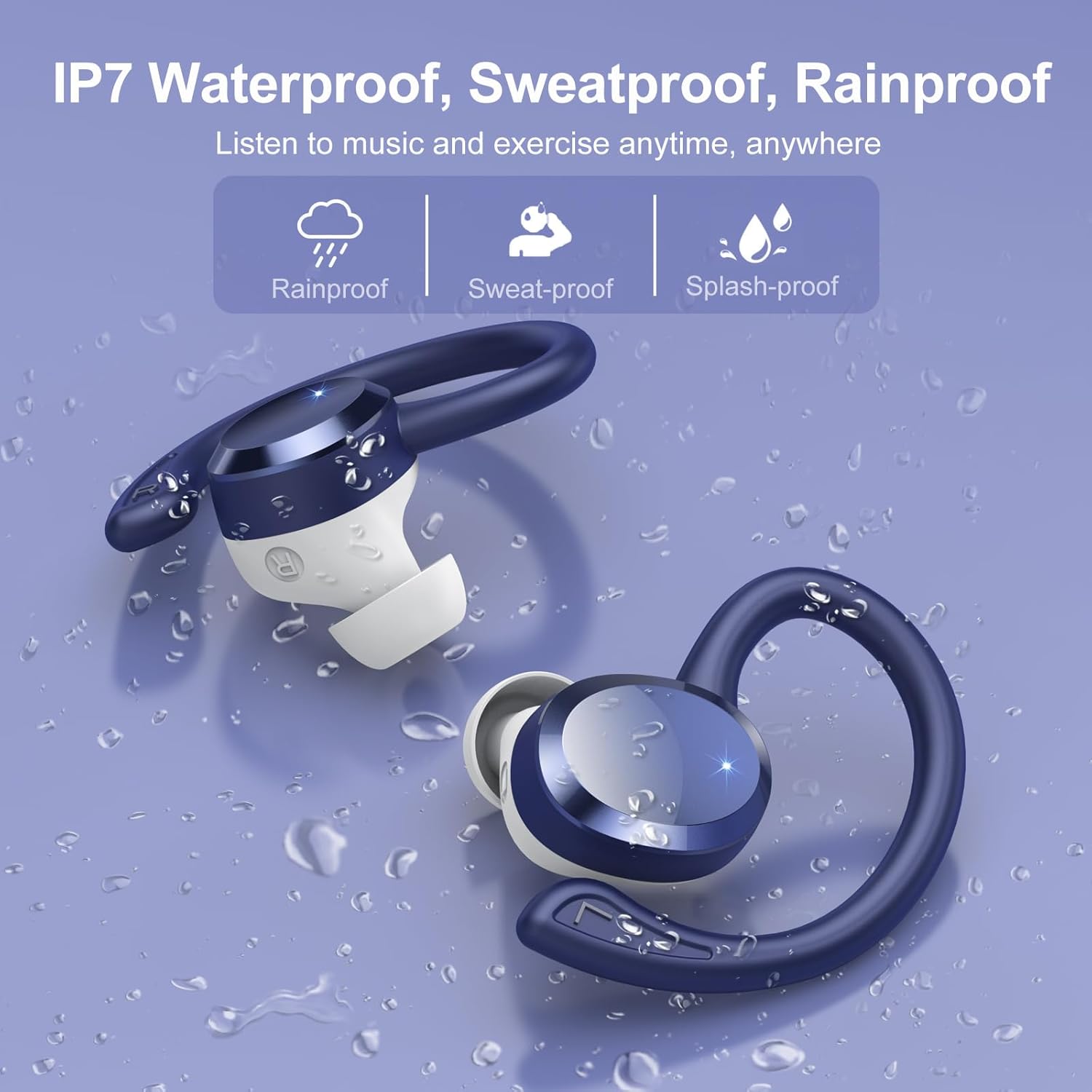 Thumbnail 6 de Bluetooth Sport-Kopfhörer Q38 (2026) mit Bluetooth 5.4, IPX7 und 4-HD-Mikrofon für Arbeit & Studium