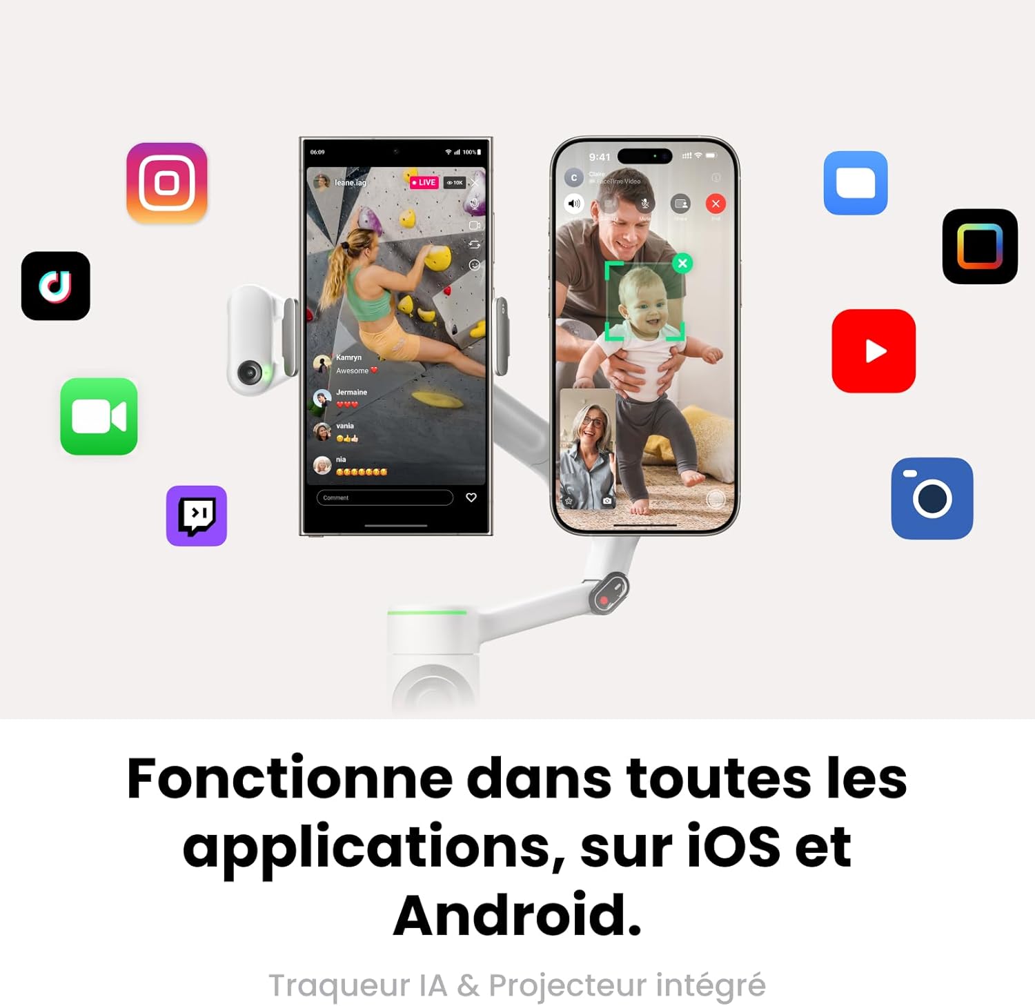 Thumbnail 1 de Insta360 Flow 2 Pro Pack stabilisateur smartphone IA avec suivi natif iPhone/Android