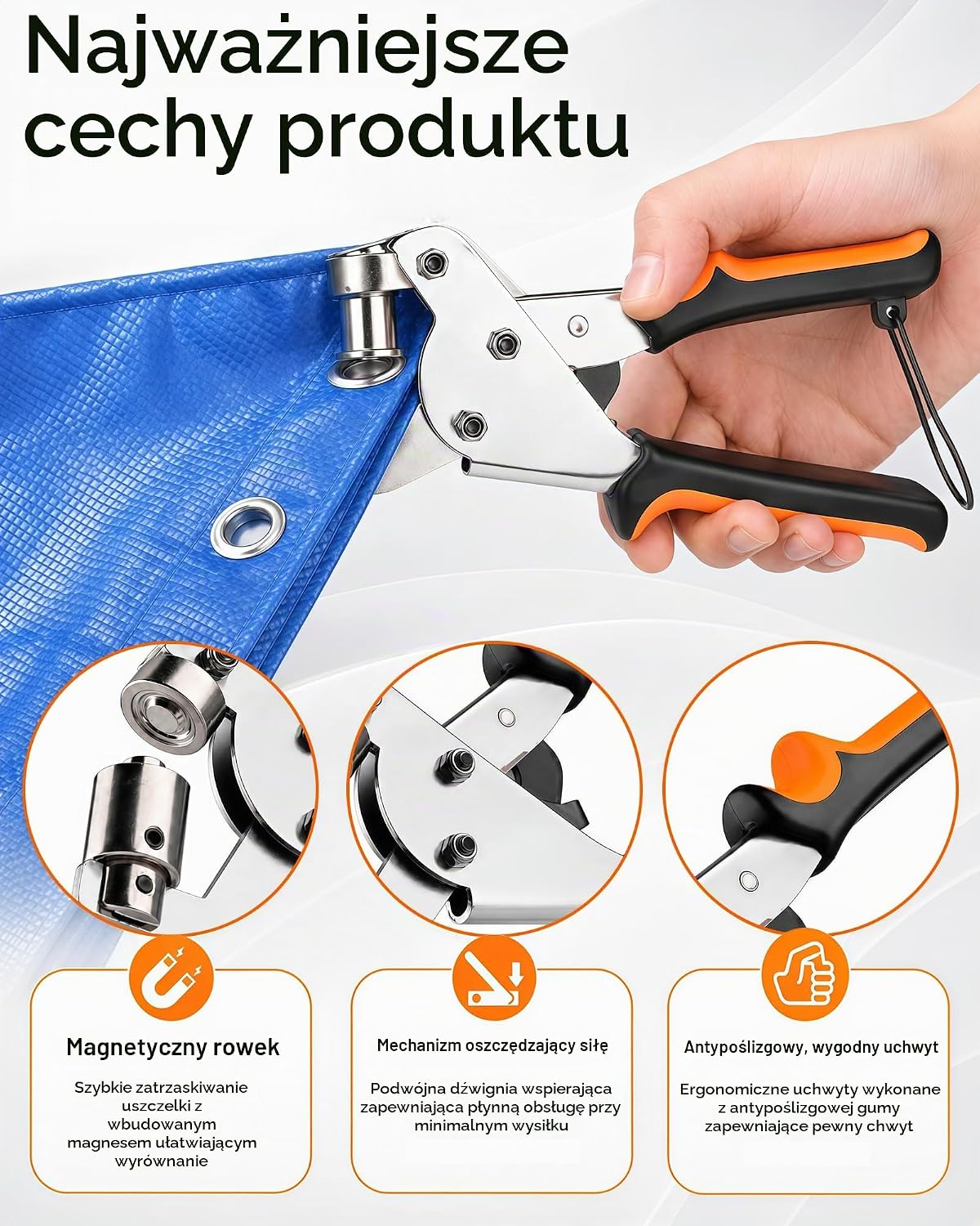 Detalle de Acual 111324 – praska do oczek 10 mm, 300 par i metalowy wybijak