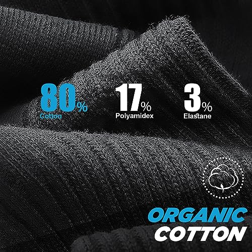 Detalle 2 de TANSTC Calcetines Altos Deportivos 39-42 (6 Pares) de Algodón con Acolchado para Senderismo, Running, Ciclismo y Más