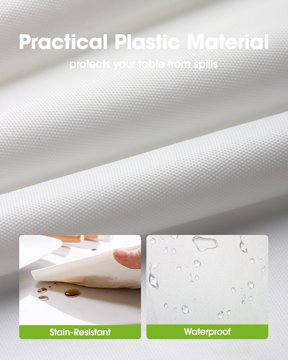 Thumbnail 1 de Pureegg 84-Inch Round Disposable Plastic Tablecloths, White, 10-Pack