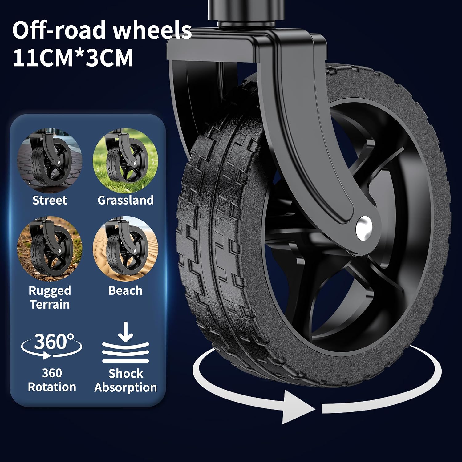 Detalle de RYGEO XW-CART-FR opvouwbare bolderkar, 100 liter, zwart